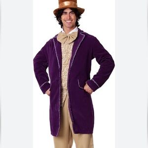 Willy Wonka and the Chocolate Factory Gene Wilder Costume PURPLE JACKET Coat men